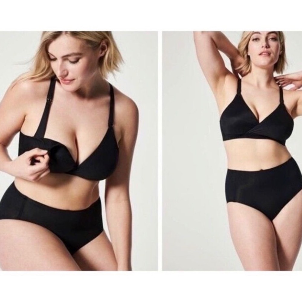 SPANX Bra-llelujah! Mama Nursing Bra Very Black 30040R Small S Breastfeeding